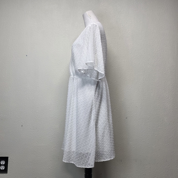 Missky Swiss Dot Mini Dress Wrap Top Fully Lined Size 2XL - Picture 5 of 8